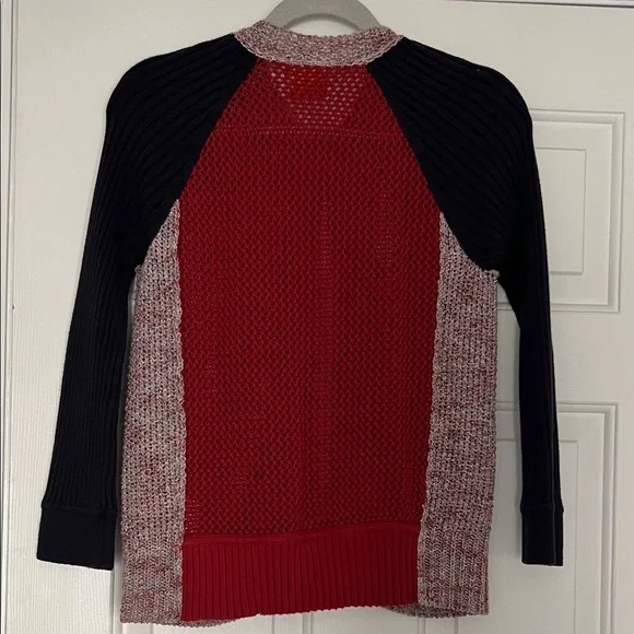 Tory Burch Black and Marled Red Cardigan - Picture 4 of 4